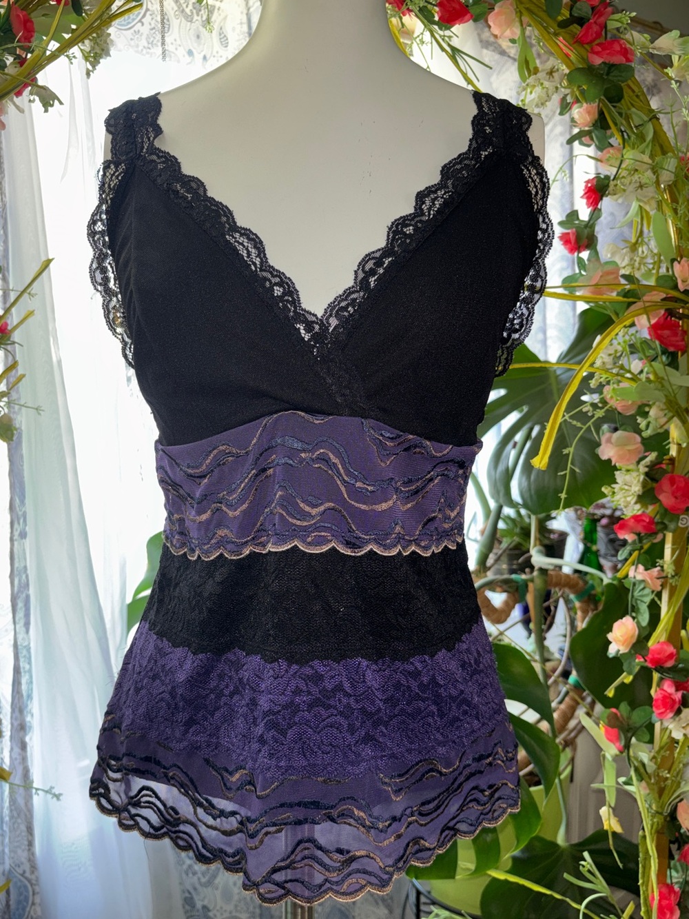 Bisou Bisou Vintage by Michele Bohbot Babydoll Tank Top Women’s Size Medium